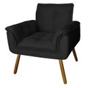 Ver imagem 3 de Kit Namoradeira + 2 Poltronas Opala Decorativa Suede Preto