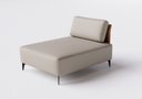 Ver imagem 1 de Sofá Dream Box Moderno Chaise 80cm Bege com Courino Terracota - Rede Móveis