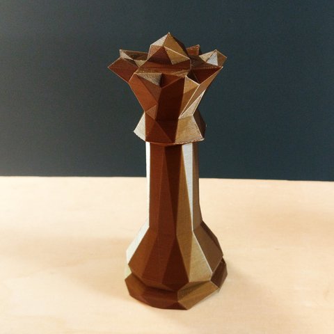 Rainha - Peça Decorativa De Xadrez , Estatueta 13.5 Cm De Altura - Toque 3D:Bronze