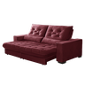 Sofá Retrátil e Reclinável 2,30m Pillow Top Suede Juliette Vinho - 1