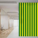 Ver imagem 3 de Papel de Parede Adesivo Rolo 0,58x3,00M Listras Verde Amarelo