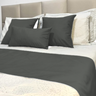 Kit 1 peseira + 3 capas de almofadas cama casal suede:Cinza - 1