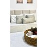 Kit 1 peseira + 3 capas de almofadas cama casal suede:Cinza - 3