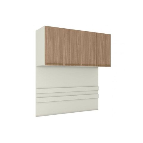 Armário Aéreo Modulado Ponte Casal Mc11 Seletto C/ 4 Portas Cor Areia/jequitibá - Henn