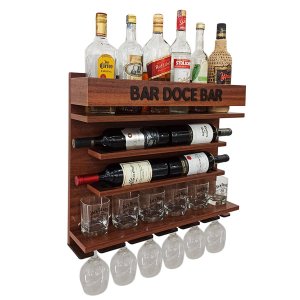 Barzinho Adega Parede - Bar Doce Bar - 60 X 51 Imbuia