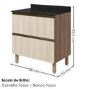 Ver imagem 3 de Balcao com Tampo 2 Gavetoes MDF 80 cm Kali 1641222 Carvalho Toq Bianco Nicioli