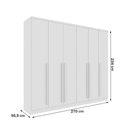 Ver imagem 4 de Guarda-roupa Casal Sevila 6 Portas 8 Gavetas Neve - Tcil Móveis