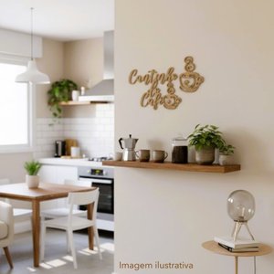 Cantinho do Café Decoração Mdf 6mm Placa Aplique Amadeirado (30x22 Cm)
