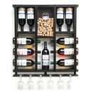 Ver imagem 1 de Adega de Madeira Maciça para 11 Garrafas de Vinho com Porta Rolhas e Porta Taças Taças - Nogueira