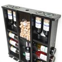 Ver mais imagens de Adega de Madeira Maciça para 11 Garrafas de Vinho com Porta Rolhas e Porta Taças Taças - Nogueira