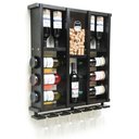 Ver imagem 4 de Adega de Madeira Maciça para 11 Garrafas de Vinho com Porta Rolhas e Porta Taças Taças - Nogueira