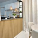 Ver imagem 3 de Painel Ripado Versátil Modular: Kit 10 Unid. 90x27cm Larg. (2,43m²) Talatto Painéis Amêndoa