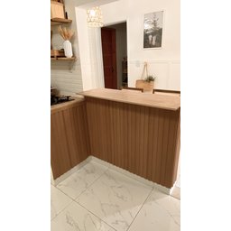 Painel Ripado Versátil Modular: Kit 10 Unid. 90x27cm Larg. (2,43m²) Talatto Painéis Amêndoa - 4