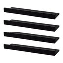 Ver imagem 1 de Kit 4 Prateleiras Porta Quadros 40 x 15cm Preta Suporte Invisível