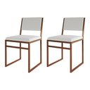Ver imagem 1 de Kit 2 Cadeiras Industrial Isa Assento Corino Base Cobre para Mesa Sala Jantar Cozinha - Cobre/branco