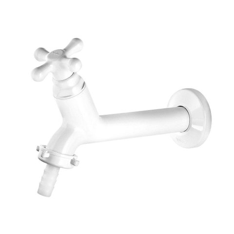 Torneira Plastica Longa Parede Cozinha 1130942 Viqua Branco