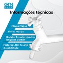 Ver imagem 3 de Torneira Plastica Longa Parede Cozinha 1130942 Viqua Branco
