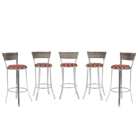 Banqueta Bistro para Bar, Cozinha, Balcão em Alumínio e Fibra Tc Zanutto 5 Unidades Capuccino
