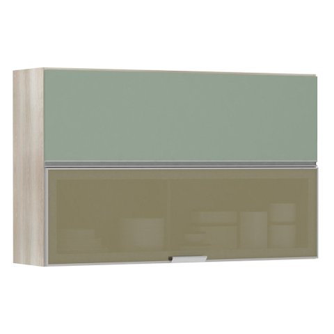 Armario Basculante Misto Luciane 120cm 1 Porta Fechada 1 Porta Alumínio com Vidro Reflecta Lis