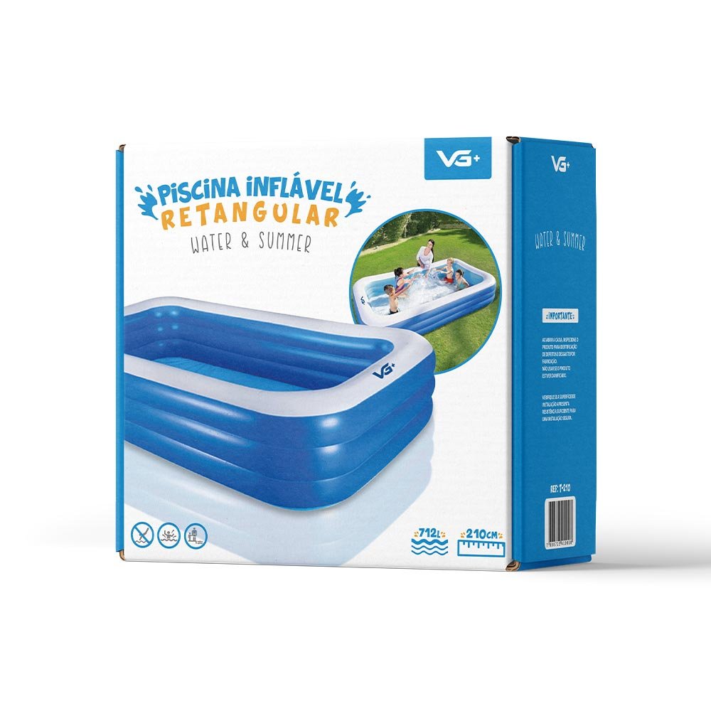 Piscina Inflável 712 Litros Retangular Pvc 210 X 150 Cm Vg+ - 5