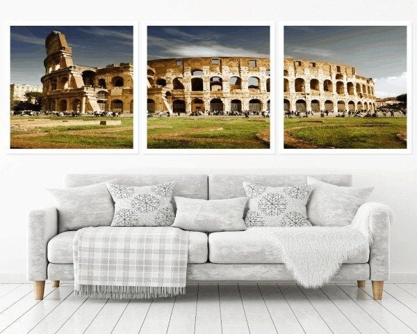 Quadro Decorativo 195x64cm Coliseu Roma Itália Quarto Sala