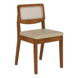 Mesa Santiago com 6 Cadeiras Sextavada Freijó/off/corino Bege - M.a Freijó/off Premium/corino - 5