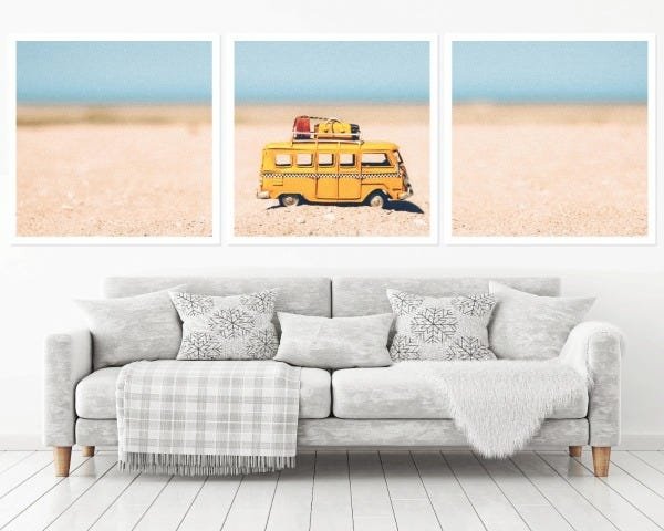 Quadro Decorativo 195x64cm Kombi Brinquedo Areia Quarto Sala