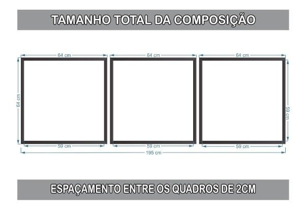 Quadro Decorativo 195x64cm Abstrato Geométrico Gold Moderno - 2