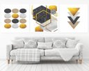 Ver imagem 1 de Quadro Decorativo 195x64cm Abstrato Geométrico Gold Moderno