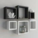 Ver imagem 3 de Kit Nichos Quadrados 100% MDF - Preto e Branco - Suporte Invisível