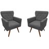Kit 2 Poltronas Decorativas Aurora Suede - 1