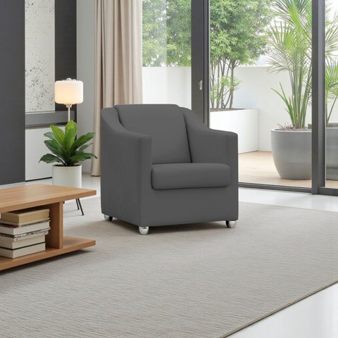 Poltrona Decorativa Mila Confortável para Sala Recepção Manicure Pés Cromado - Clique e Decore