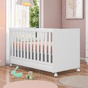 Ver imagem 3 de Berço Mini Cama Americano Doce Sonho com Rodízios Branco - Qmovi