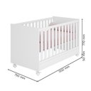 Ver imagem 2 de Berço Mini Cama Americano Doce Sonho com Rodízios Branco - Qmovi