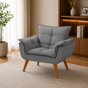 Ver imagem 1 de Poltrona Decorativa Opala Pé Palito- Cinza