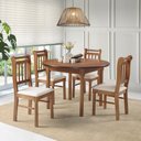 Ver imagem 1 de Conjunto Sala de Jantar Com 4 Cadeiras Madeira Maciça Mv Outlet Mel