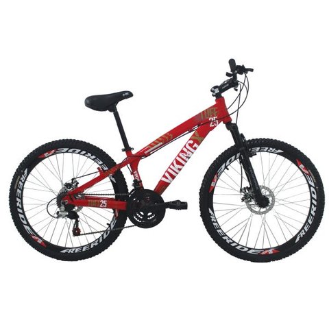 Bicicleta Viking X Tuff29 Freeride Aro 26 Freio a Disco 21 Velocidades Cambios Shimano Vermelho
