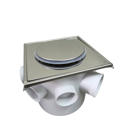 Ralo Click 15x15 com Aro e Caixa Sifonada Banheiro Lavanderia