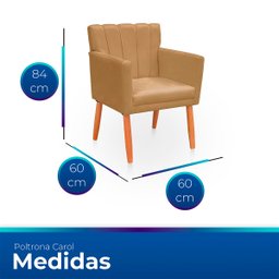 Kit 2 Poltronas Recepção Cecília Bege Biselos Decor - 7