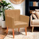 Ver imagem 2 de Kit 2 Poltronas Recepção Cecília Bege Biselos Decor