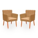 Ver imagem 1 de Kit 2 Poltronas Recepção Cecília Bege Biselos Decor