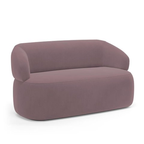 Sofá Orgânico 02 Lugares Living Glee 140cm Veludo Rosê - Desk Design