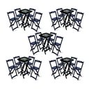 Ver imagem 1 de Kit 5 Conjuntos de Mesa Bistrô Dobrável Jack Daniel's com 4 Banquetas de Madeira Preta - Cor: