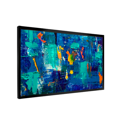 QUADRO DECORATIVO TINTA ABSTRATO AZUL