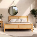 Ver imagem 2 de Cama Queen Rattan Madeira Maciça 200 x 160 cm Freijó Cefira Idimex