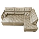 Ver imagem 6 de Sofá de Canto Retrátil e Reclinável com Molas Cama Inbox Platinum 3.00M x 2.36M Tecido Suede Bege
