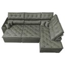 Ver imagem 6 de Sofá de Canto Retrátil e Reclinável com Molas Cama Inbox Platinum 3.00M x 2.36M Tecido Suede Cinza