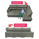 Ver imagem 3 de Sofá de Canto Retrátil e Reclinável com Molas Cama Inbox Platinum 3.00M x 2.36M Tecido Suede Cinza