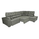 Ver mais imagens de Sofá de Canto Retrátil e Reclinável com Molas Cama Inbox Platinum 3.00M x 2.36M Tecido Suede Cinza