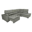 Ver imagem 7 de Sofá de Canto Retrátil e Reclinável com Molas Cama Inbox Platinum 3.00M x 2.36M Tecido Suede Cinza